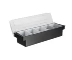 image of Concasse MCCB5B 5-Compartment Plastic Condiment Server Bar, Organizer for Sauces and Spreads