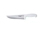 image of Concasse MCCBISR10 Steak Knife, 10", White Plastic Handle, Stainless Steel Blade