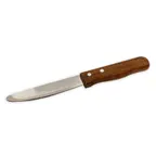 image of Concasse MCCMM05R Steak Knife – 5" Stainless Steel Blade, Wooden Handle, Round Tip, Cutlery