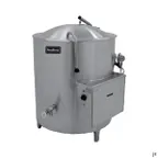 image of AccuTemp ALLEC-20 20 Gallon Floor Stationary 2/3 Steam Jacketed Electric Kettle w/ Leg Mounted Base