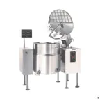 image of Cleveland MKEL80T 80 Gallon Floor Tilting 2/3 Steam Jacketed Electric Kettle w/ Double Console
