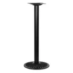 image of G & A DFH22 DF Series Cast Iron Restaurant Table Base, 22" Diameter Round Scalloped Base, 3" Column, Bar Height, Black Finish with Spider & Adjustable Floor Glides