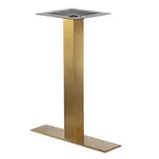 image of G & A GDH0522 GD Series Table Base, 5" x 22" Spread, 2-1/4" Dia. Column, Bar Height, Indoor/Outdoor, Steel with Gold Powder Coat Finish, Adjustable Floor Glides