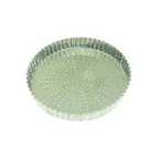 image of Louis Tellier 126325 Tart Mold - 8-5/8" x 1" H Round Perforated Fluted Tinplate Steel Coated