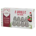 image of Louis Tellier GL365 Pastry Nozzle Set, Assorted Patterns, Rigid Stainless Steel Case, Baking
