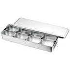 image of Louis Tellier N4413 Bento Sushi Box – Japanese Mini 8‑Bin Stainless Steel Rectangular Set