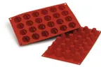 image of Louis Tellier SF095 Savarin Mold, 1-3/8" Diameter x 1-1/8" Height Cone, Red Silicone Uncoated