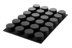 image of Louis Tellier SQ080 Silicone Cylinder Pastry Mold, 6.7 Oz, 3" Dia x 1.57" H, Uncoated