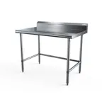 image of NBR Equipment TS6-4824R5-X 48" Open Base Work Table with Side & Rear Crossrails, 5" Backsplash