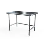 image of NBR Equipment TS6-4830-X 48" Open Base Work Table with Side & Rear Crossrails, 16 Gauge Flat Top