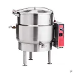 image of Vulcan K40EL 40 Gallon Floor Stationary 2/3 Steam Jacketed Electric Kettle w/ Tri-Leg Base