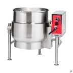 image of Vulcan K40ELT 40 Gallon Floor Tilting 2/3 Steam Jacketed Electric Kettle w/ Tri-Leg Base