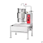image of Vulcan VEKT26/6 6 Gallon Floor Tilting 2/3 Steam Jacketed Electric Kettle w/ 26" Cabinet
