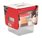 image of Cambro 6SFSPPRP2190 6-Quart Translucent Square Food Storage Container Set, Plastic, 4/Set