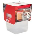 image of Cambro 8SFSPPRP2190 8-Quart Translucent Square Food Storage Set, 2 Containers + 2 Lids, Plastic, 4/Set