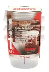 image of Cambro RFS1PPRP3190 1-Quart Translucent Plastic Round Food Storage Container Set, 6/Case