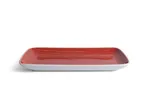 image of Ariane Porcelain AGNARN204011028- Twister Red Rectangular China Plate 11" x 5 1/2" Porcelain, 6/Case