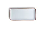 image of Ariane Porcelain AGNARN205011036 Rectangle China Plate 14 1/6" x 6 1/2" Terra Arena Porcelain - 6/Case