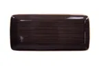 image of Ariane Porcelain AGNARN263011036 Rectangle Plate, 14 1/6" x 6 1/2", Twister Mokka Porcelain - 6/Case