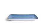 image of Ariane Porcelain AGNARN264011028 Rectangle Plate, 11" x 5 1/2", Twister Blue, Porcelain - 6/Case