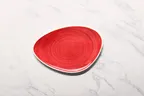 image of Ariane Porcelain AISARN204011029 Triangular Plate, 11 3/7" (29 Cm) Twister Red Porcelain - 6/Case