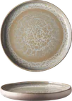 image of Ariane Porcelain AISARNC98111025 9 5/6" Round China Plate, Mohenjodaro Inside, Sage Outside – 4/Case