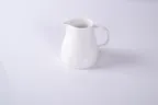 image of Ariane Porcelain ALGARN000064025 Creamer Pitcher, 8 4/9 Oz Warm White Porcelain With Handle - 6/Case