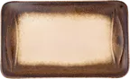 image of Ariane Porcelain ALPARND63011003 Rectangle Platter 12 3/5" x 6" Porcelain Splash Edge Sahara - 6/Case