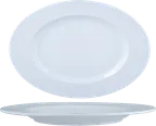 image of Ariane Porcelain APRARN13B015028 Oval 11" Glacier Mineral Porcelain Platter – 12/Case