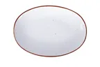 image of Ariane Porcelain AVCARN205015032 Oval Plate, 12 3/5" (32 Cm), Terra Arena, Coupe Rim - 6/Case