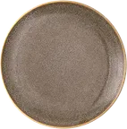 image of Ariane Porcelain AVCARNC97011024 Rimless Plate, 9 4/9" (24 cm), Light Brown Freckles - 6/Case
