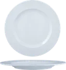 image of Ariane Porcelain DPRARN13B011015 6" Glacier Mineral Flat Edge Porcelain Round Plate 5.9" - 12/Case
