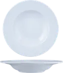 image of Ariane Porcelain DPRARN13B012023 9" Deep Rim China Plate, Glacier Mineral Porcelain, 12/Case