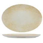 image of Ariane Porcelain DTIARN09S015003 Oval China Plate, 8.812" (32 cm) Paros Sand Porcelain, 6/Case