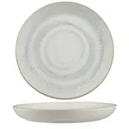 image of Ariane Porcelain DTIARN09V011002 9" Round Porcelain China Plate, Aqua Paros Shell, Flat Edge, 6/Case