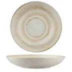 image of Ariane Porcelain DVCARN09U012003 11" Round Wok Deep Plate Porcelain Paros Shell Sand - 6/Case