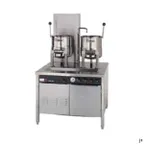 image of Groen 155742 15 Gallon Floor Tilting 2/3 Steam Jacketed Gas Kettle w/ 54" Cabinet, 200.000 BTU