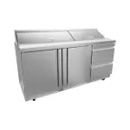 image of Asber APTM 72 30 D2 P 72" Mega Top Sandwich and Salad Prep Table w/ 2 Drawers & 2 Doors, 30 Pans