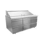 image of Asber APTM 72 30 D6 P 72" Mega Top Sandwich and Salad Prep Table w/ 6 Drawers, 30 Pans