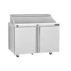 image of Delfield 4448NP-6 48" 2-Door Sandwich and Salad Prep Table, 6 Pans, Stainless Steel