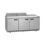 image of Delfield 4472NP-12 72" 3-Door Sandwich and Salad Prep Table, 12 Pans, Stainless Steel