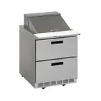 image of Delfield D4427NP-12M 27" 1-Section Mega Top Sandwich Prep Table, 2 Drawers, 12 Pans, Stainless Steel