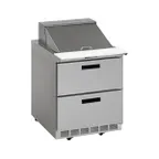 image of Delfield D4427NP-6 27" 1-Section Sandwich and Salad Prep Table, 2-Drawers, 6 Pans, 8.2 Cu. Ft.