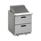 image of Delfield D4427NP-9M 27" Mega Top Sandwich Prep Table, 2 Drawers, 9 Pans, Stainless Steel
