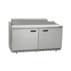 image of Delfield ST4460NP-12M 60" 2-Door Mega Top Sandwich and Salad Prep Table, 12 Pans, Stainless Steel
