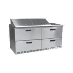image of Delfield STD4460NP-12 60" 2-Section Sandwich/Salad Prep Table, 4-Drawer, 12 Pans, Stainless Steel
