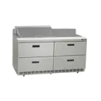 image of Delfield STD4460NP-8 60" 2-Section Sandwich and Salad Prep Table, 4 Drawers, 8 Pans