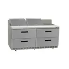 image of Delfield STD4464NP-12 64" 2-Section Sandwich and Salad Prep Table, 4 Drawers, 12 Pans, Stainless Steel