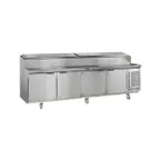 image of La Rosa Refrigeration L-12110-32 110" 4-Section Sandwich and Salad Prep Table w/ 4 Doors, 10 Pans