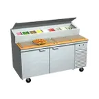image of La Rosa Refrigeration L-13154-28 54" 2-Door Sandwich and Salad Prep Table, 8 Pans